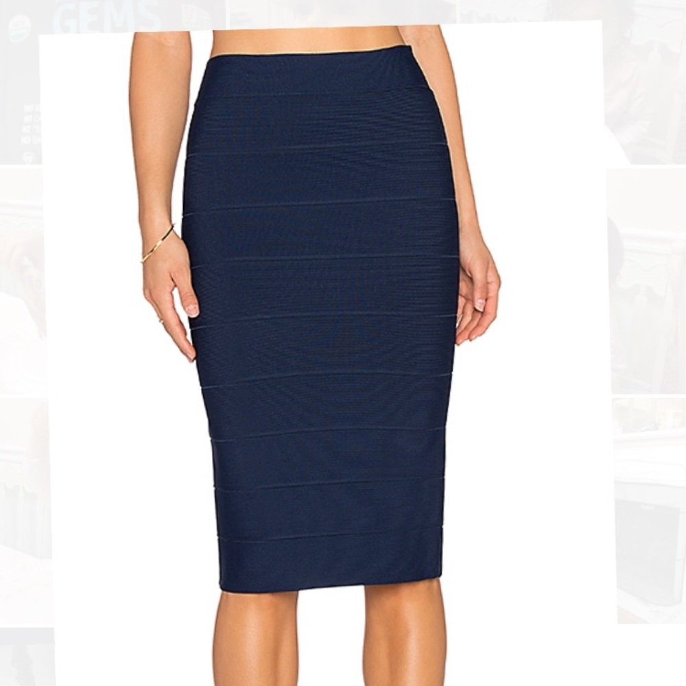 BCBG Maxazria Navy blue leger skirt